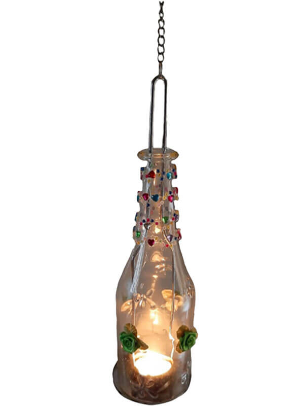 Decorated Lantern with Tealight Candle