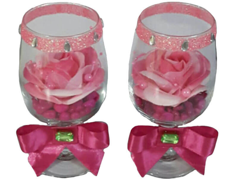 Soy and Paraffin Wax Blend Rose Scented Candles in Glass Jars