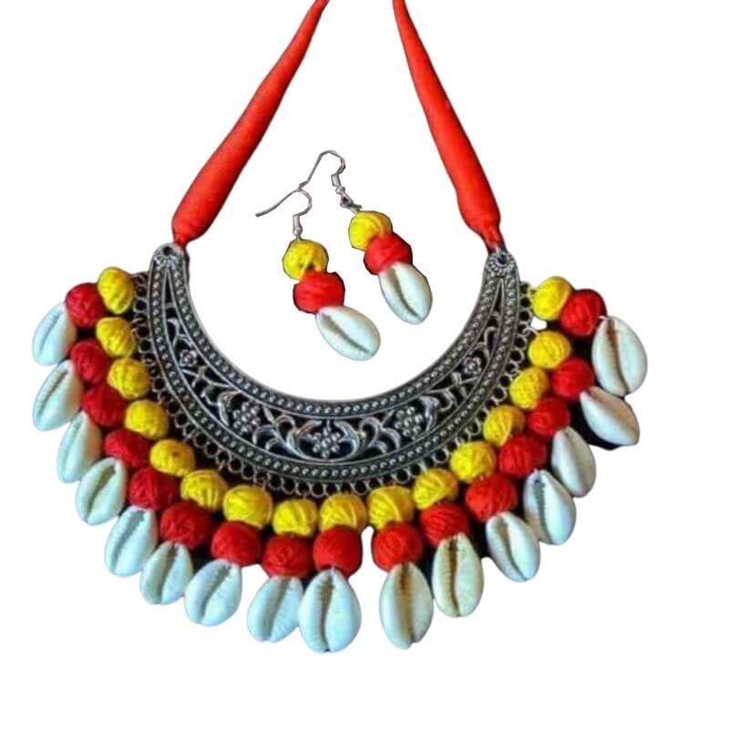 Kori and Cotton Beads Jewellery Set