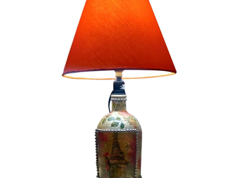 Bottle Lamp with Decoupage Craft