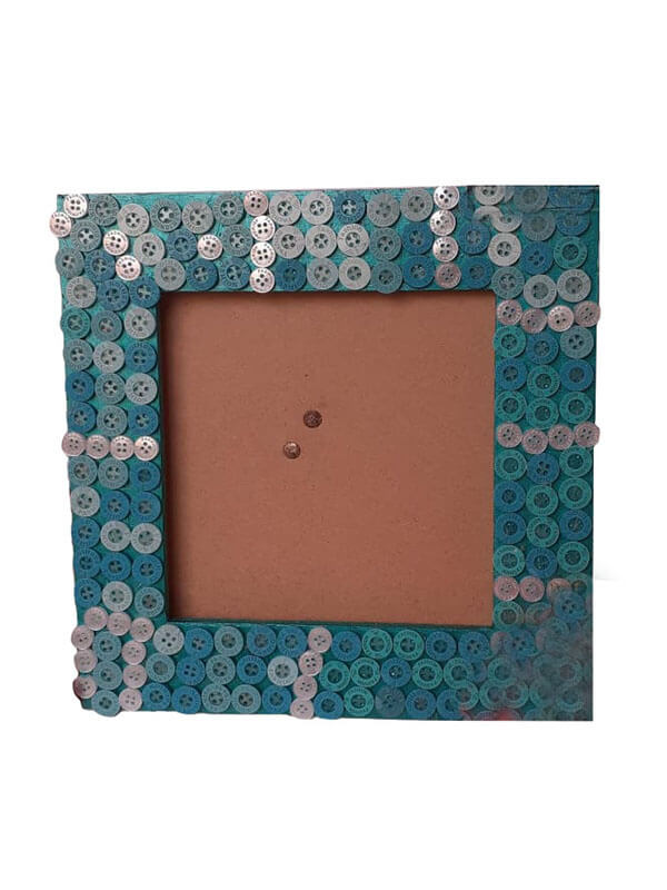 MDF Board Photo Frame Decorated with Buttons