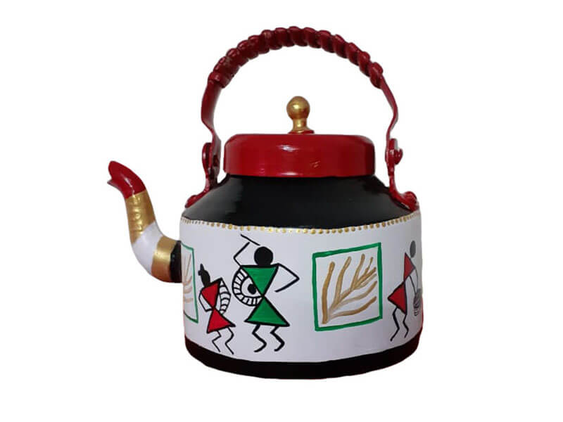 Kettle with Warli Painting