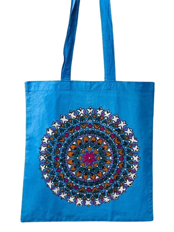 Hand Painted Tote Bag with Mandala Art
