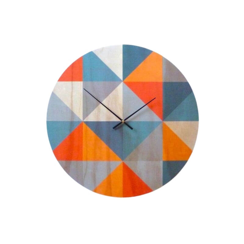 Hand Painted Wooden & Canvas Wall Clock
