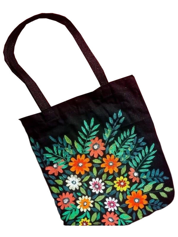 Hand Painted Cotton Tote Bag