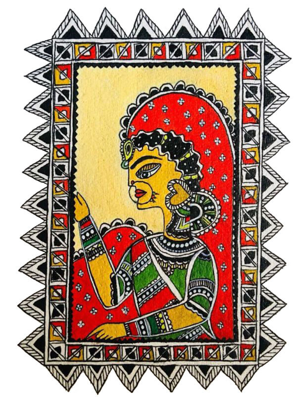 Indian Bride Madhubani Painting