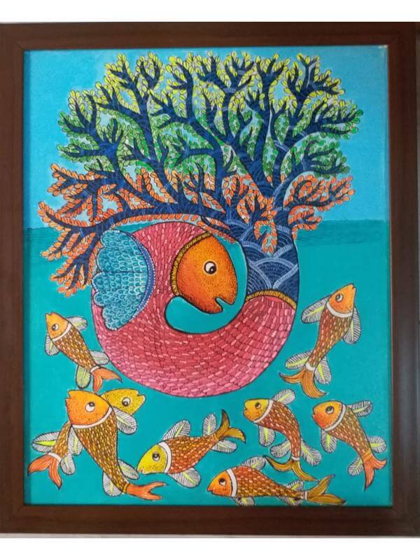 Gond Painting of Fish