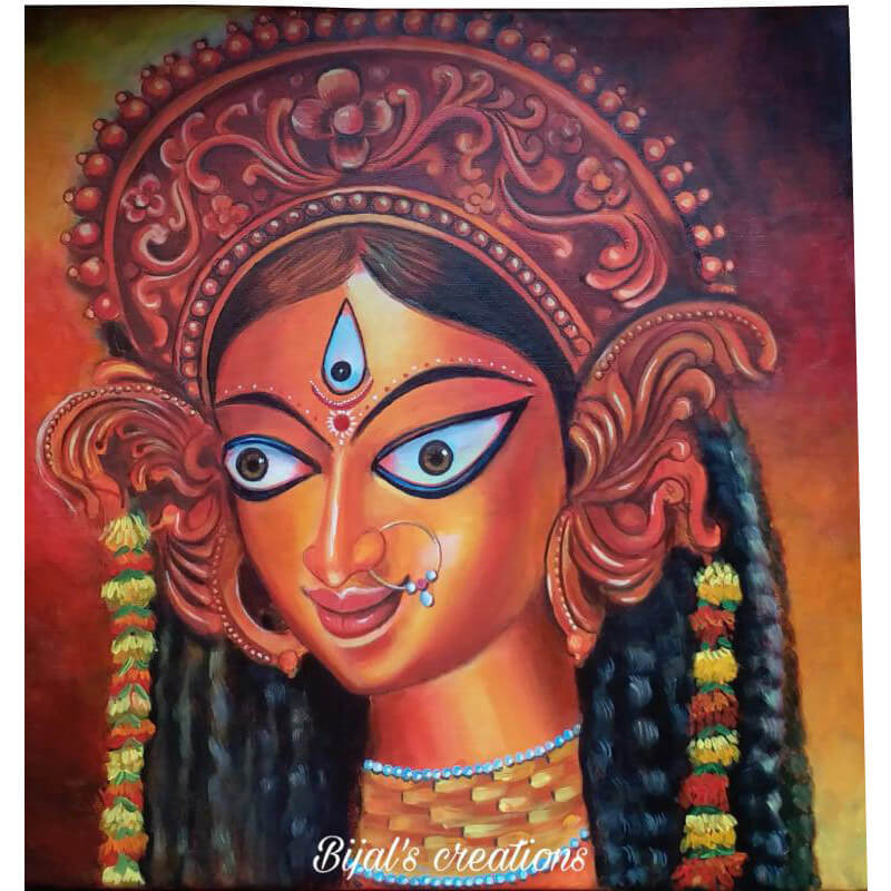 Acrylic Canvas Painting of Maa Durga