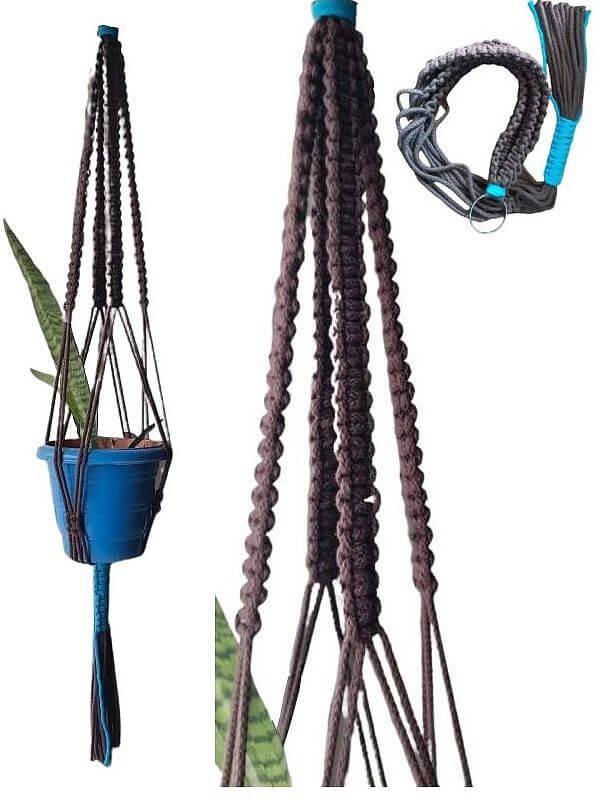 Macrame Quadra Chain Plant Hanger (Length - 80-90 cms)
