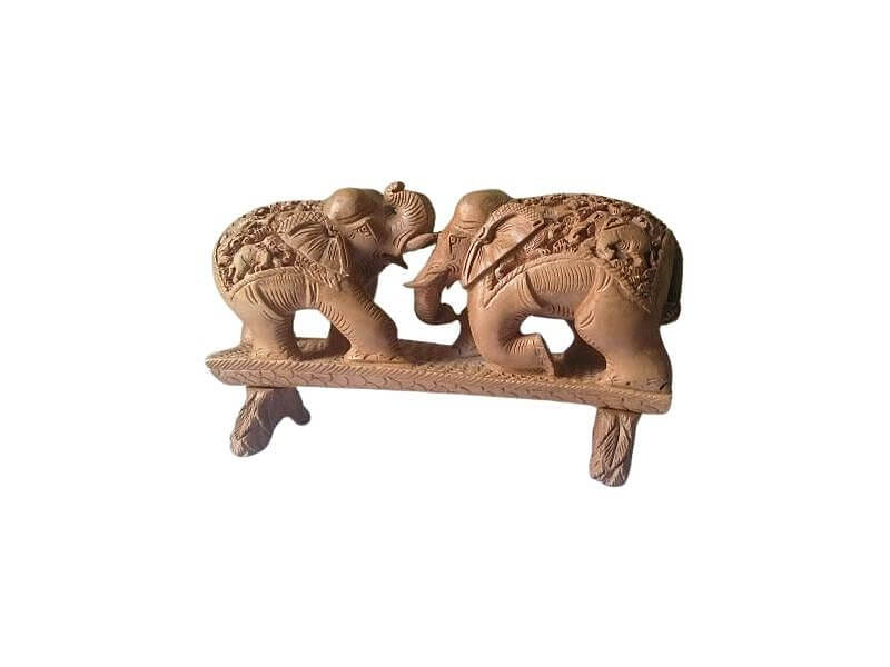 Wooden Elephant Pair (10")