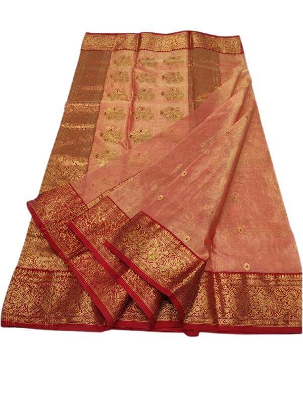 Chanderi Handloom Katan Tissue Silk Saree
