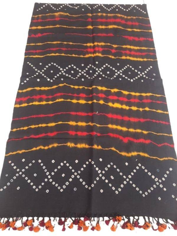 Pure Merino Tie and Dye Stole (80 Inch x 24 Inch)