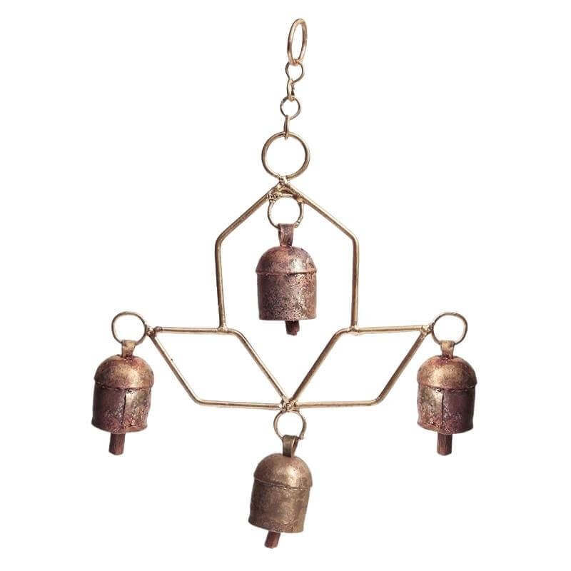Copper Coated Iron Bells - 100 gms (Height: 9 Inch, Width: 7 Inch)