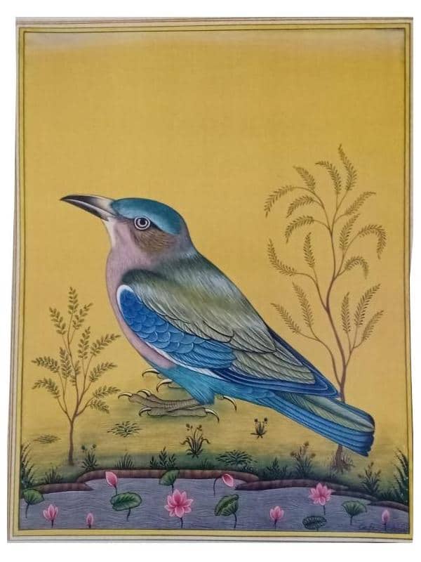Bird Miniature Painting (9 Inch x 12 Inch)
