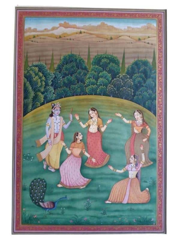 Krishna Raas Leela Miniature Painting (11 Inch x 16 Inch)