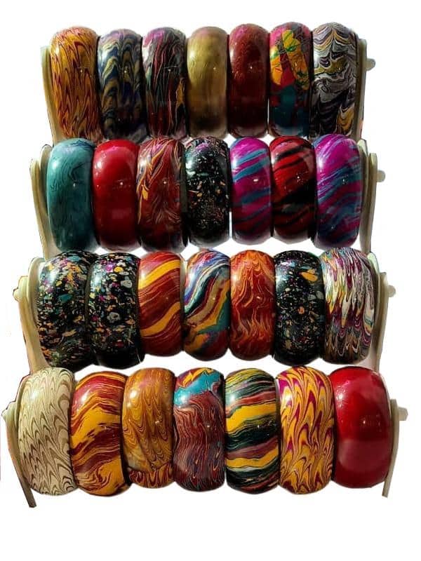 Set of 12 Handcrafted Lac Bangles (Sizes: 2.4, 2.6, 2.8, 2.10, 2.12)