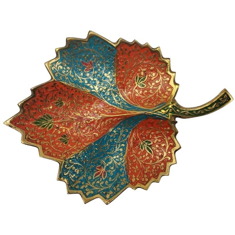 Brass Branches Design Leaf Platter (Size: 7 x 5 x 1 Inches)