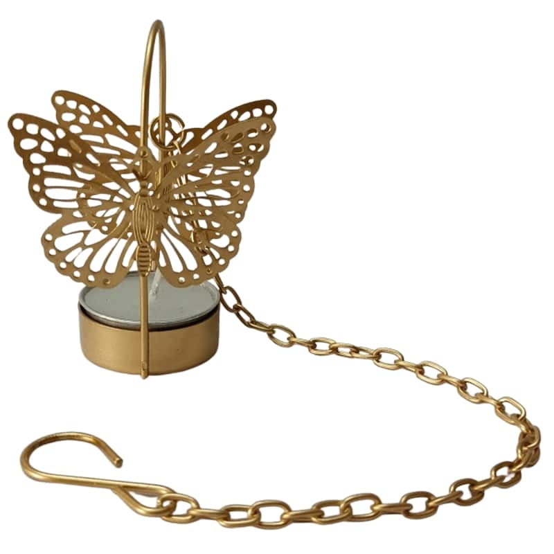 Iron Butterfly Design Candle Holder
