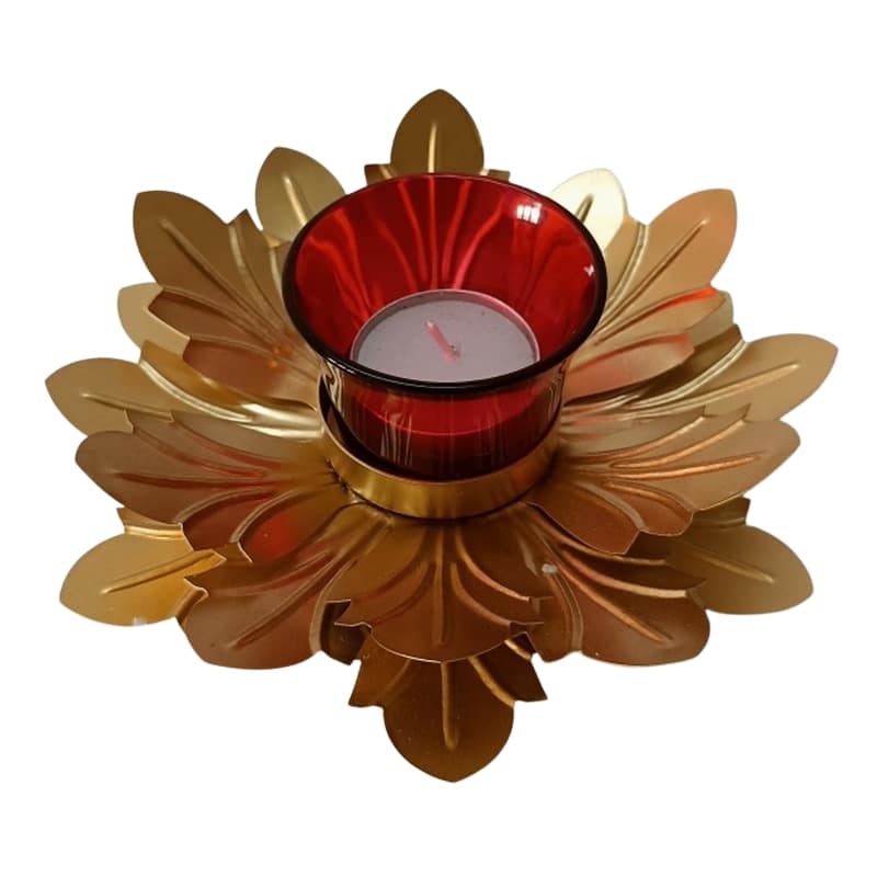 Iron Flower Design Votive Candle Holder
