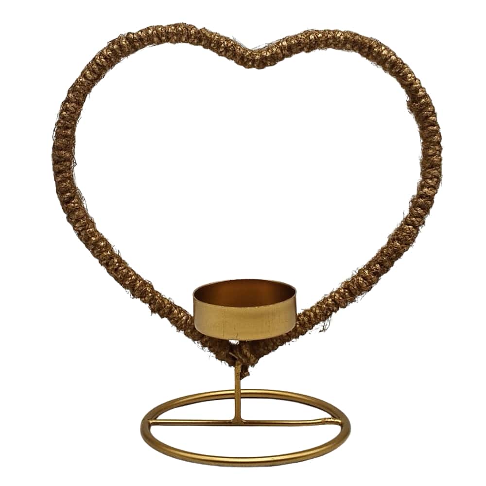 Iron Wire Heart Design Candle Holder
