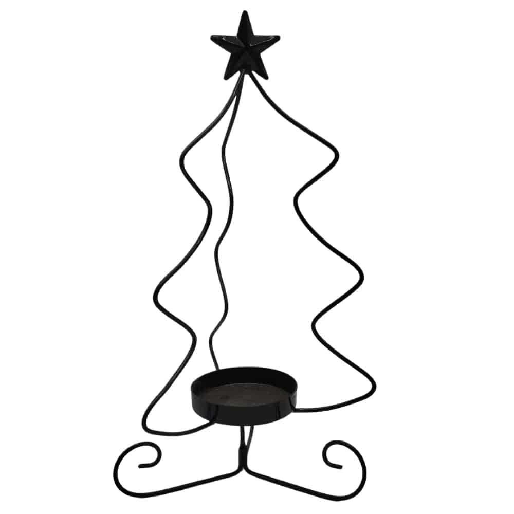 Iron Wire Christmas Tree Design Candle Holder