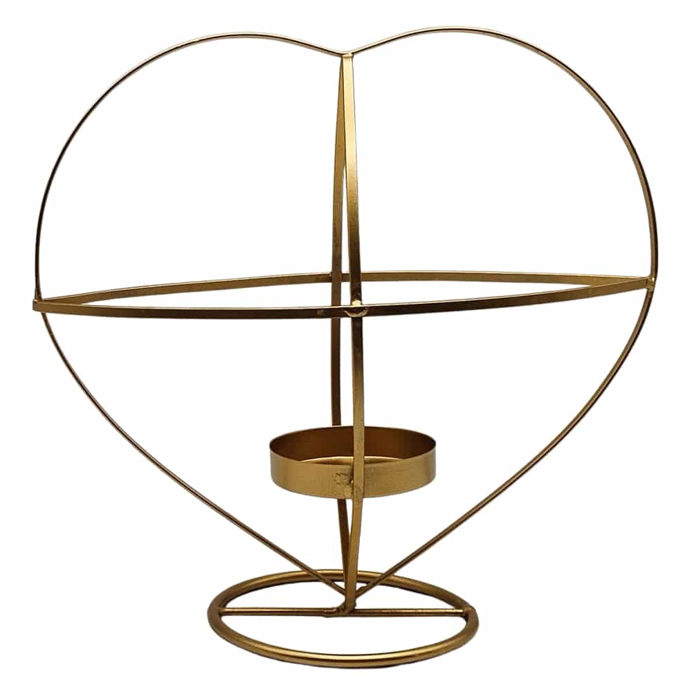 Iron Wire Heart Design Candle Holder