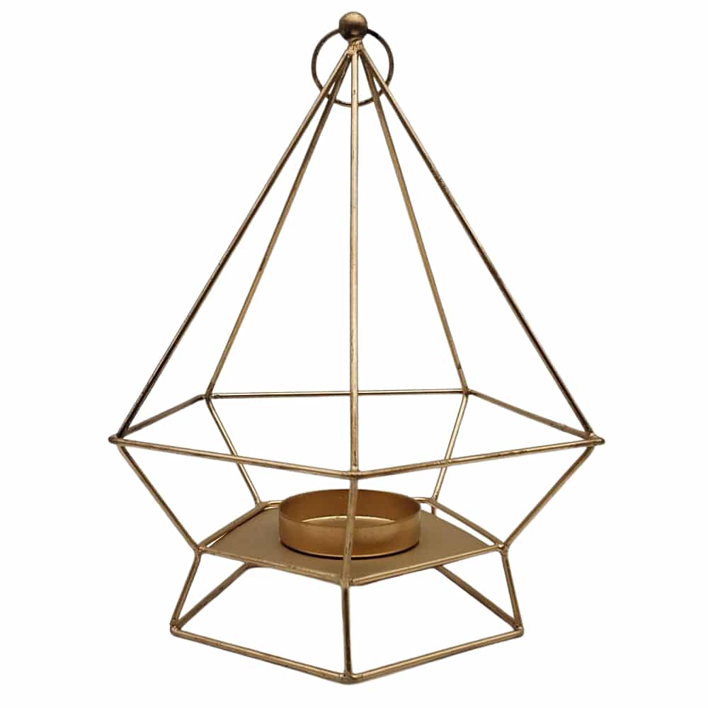 Iron Wire Geometrical Design Candle Holder