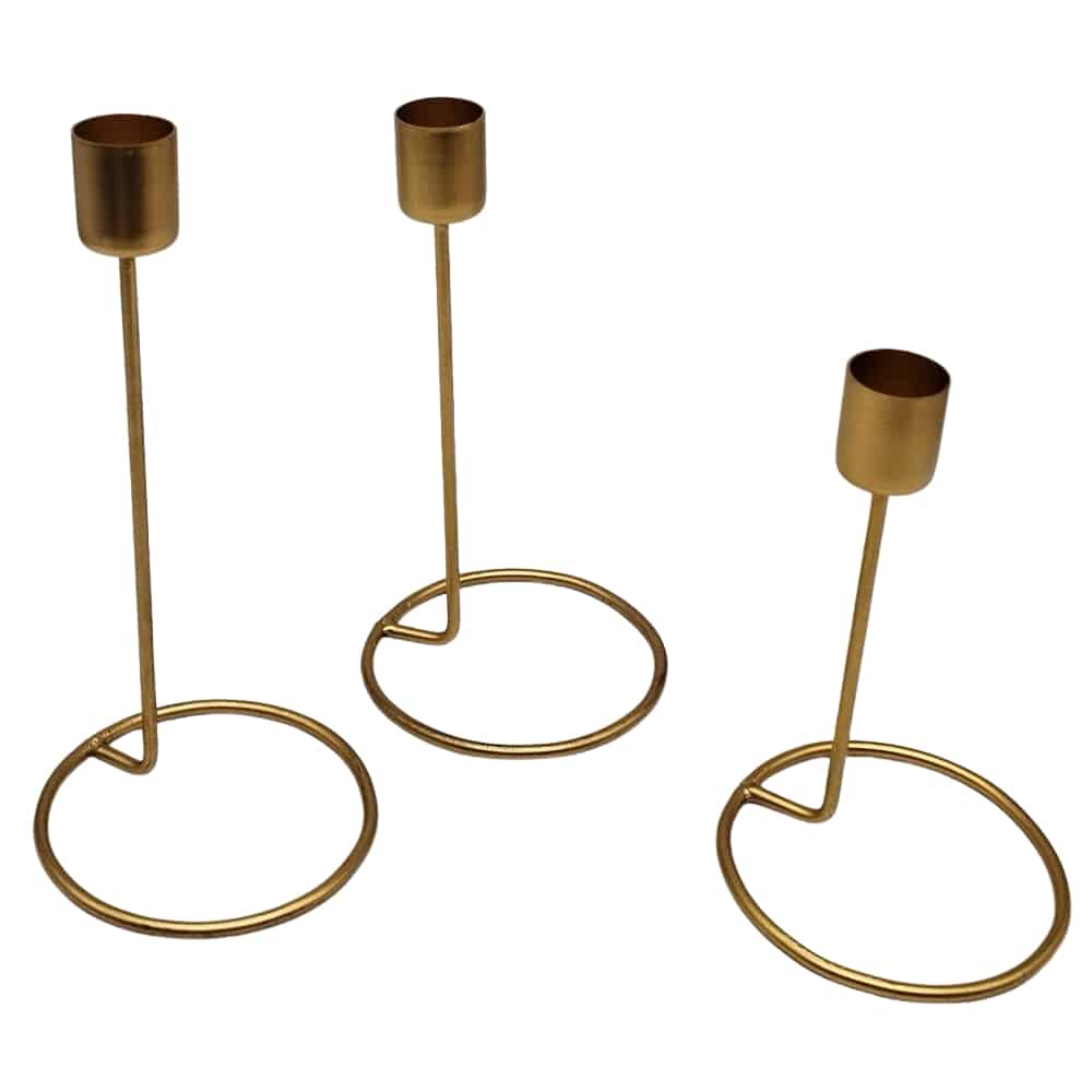 Iron Wire Modern Design Candle Stand Set of Three