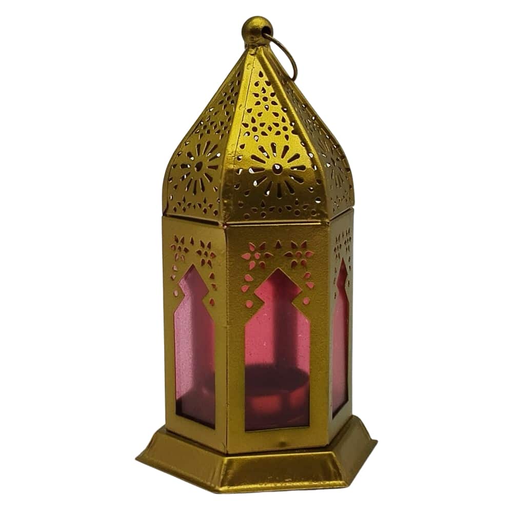 Iron Floral Design Moroccan Candle Lantern
