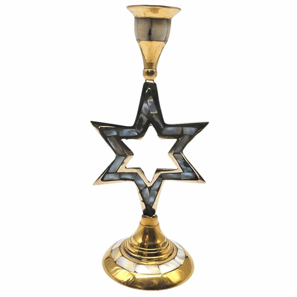 Brass Star Design Candle Holder