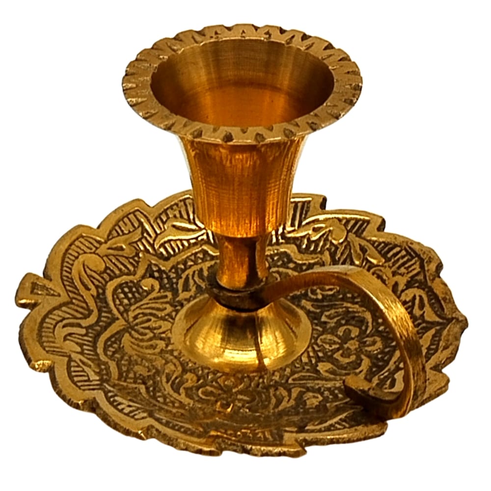 Brass Leaf Design Candle Stand