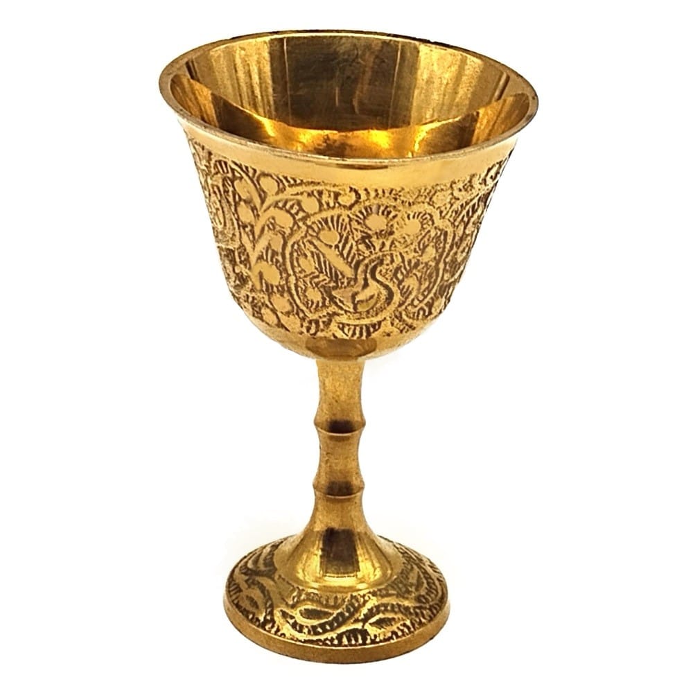 Brass Peacock Design Wine Glass
