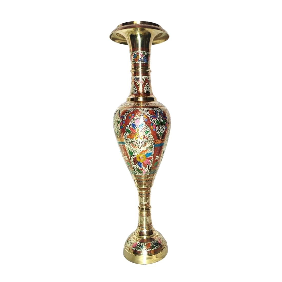 Brass Floral Design Flower Vase