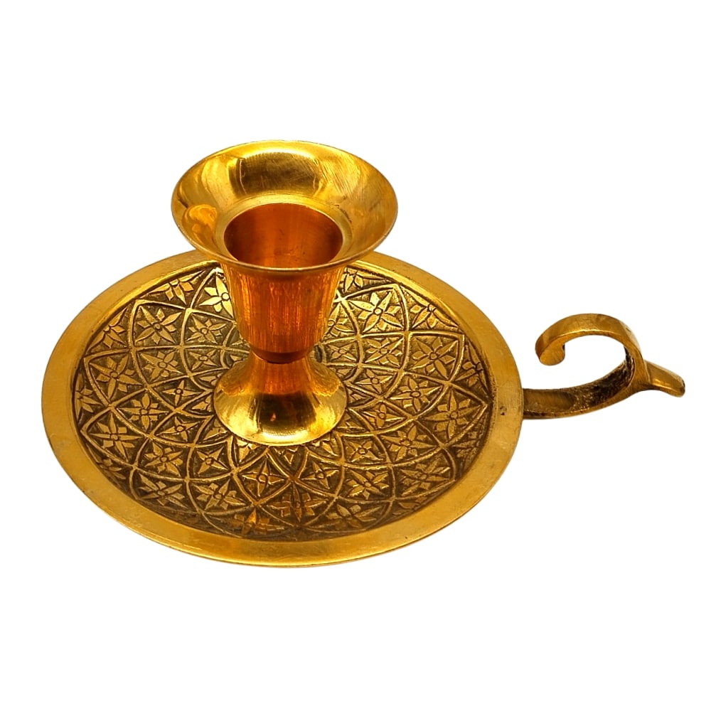 Brass Floral Design Candle Stand