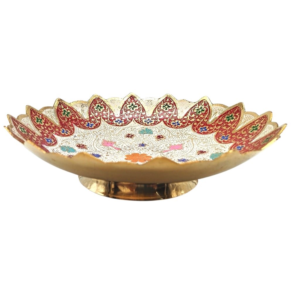 Brass Floral Design Fruit Bowl