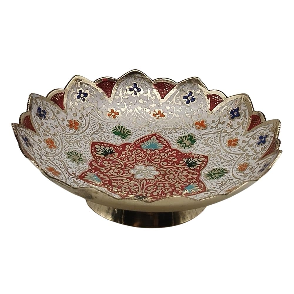 Brass Floral Design Fruit Bowl