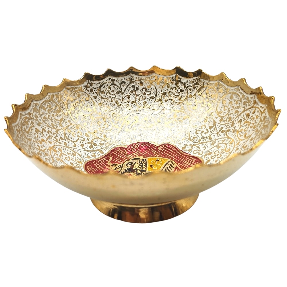 Brass Elephant Design Dry Fruit Bowl